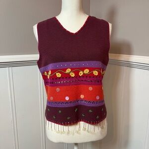 VTG Sorbe Beaded Cropped Sweater Top 90s Y2K Vintage size M